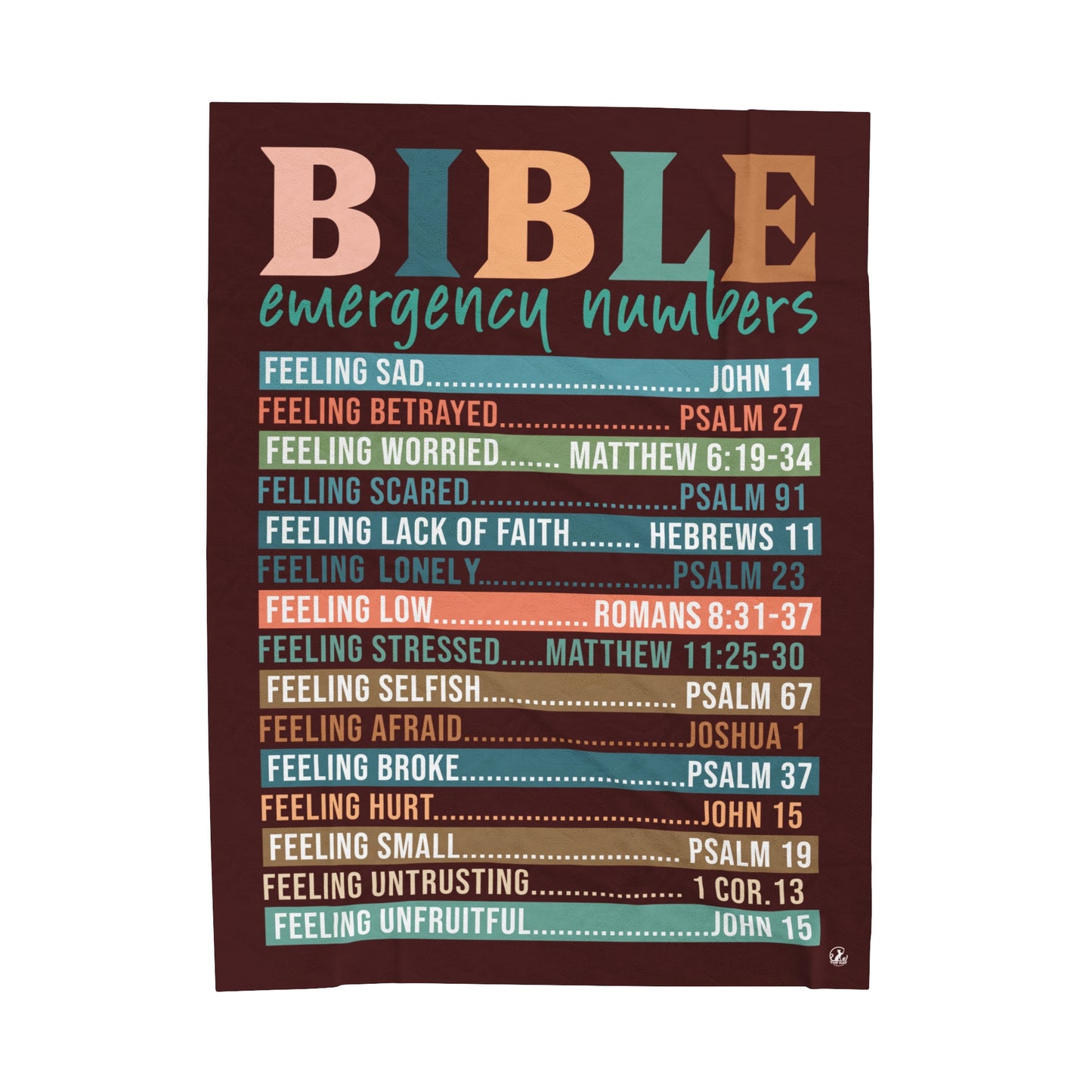 Plush Blanket - Bible Emergency Numbers Maroon