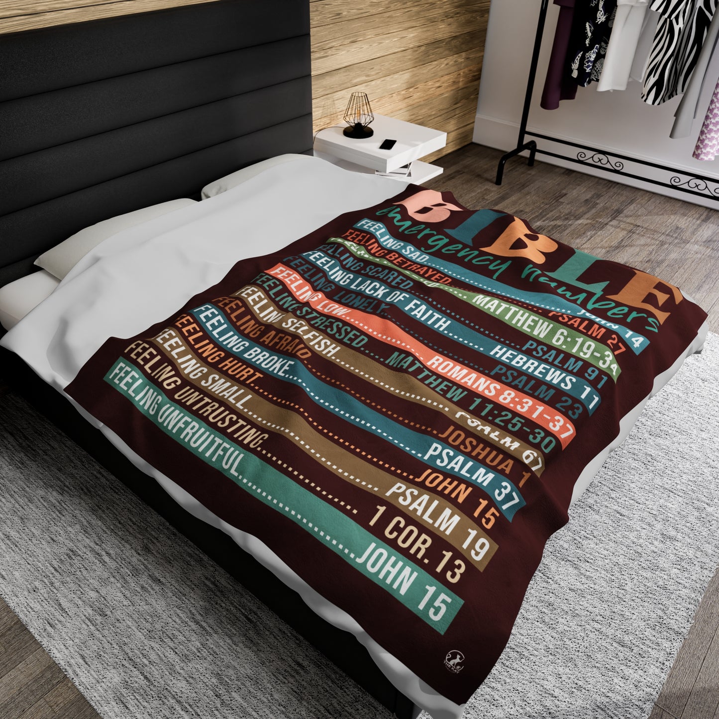 Plush Blanket - Bible Emergency Numbers Maroon