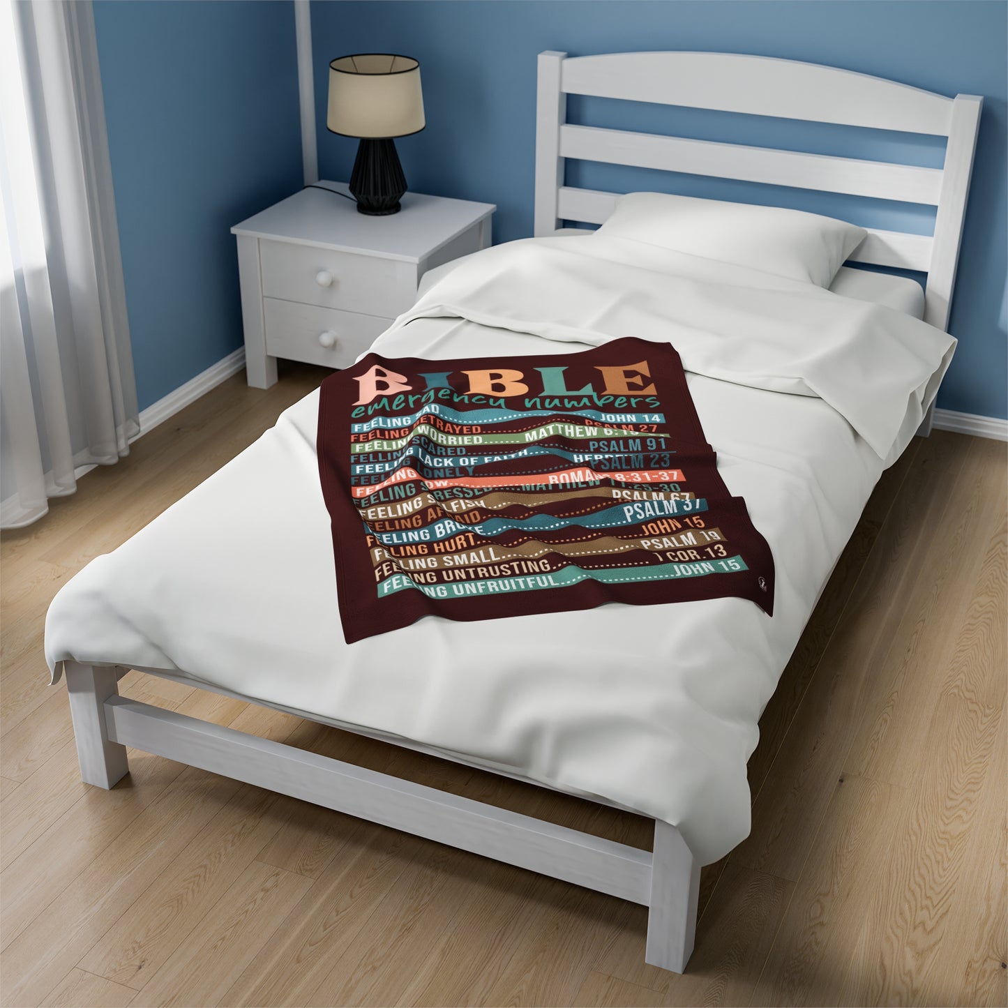 Plush Blanket - Bible Emergency Numbers Maroon