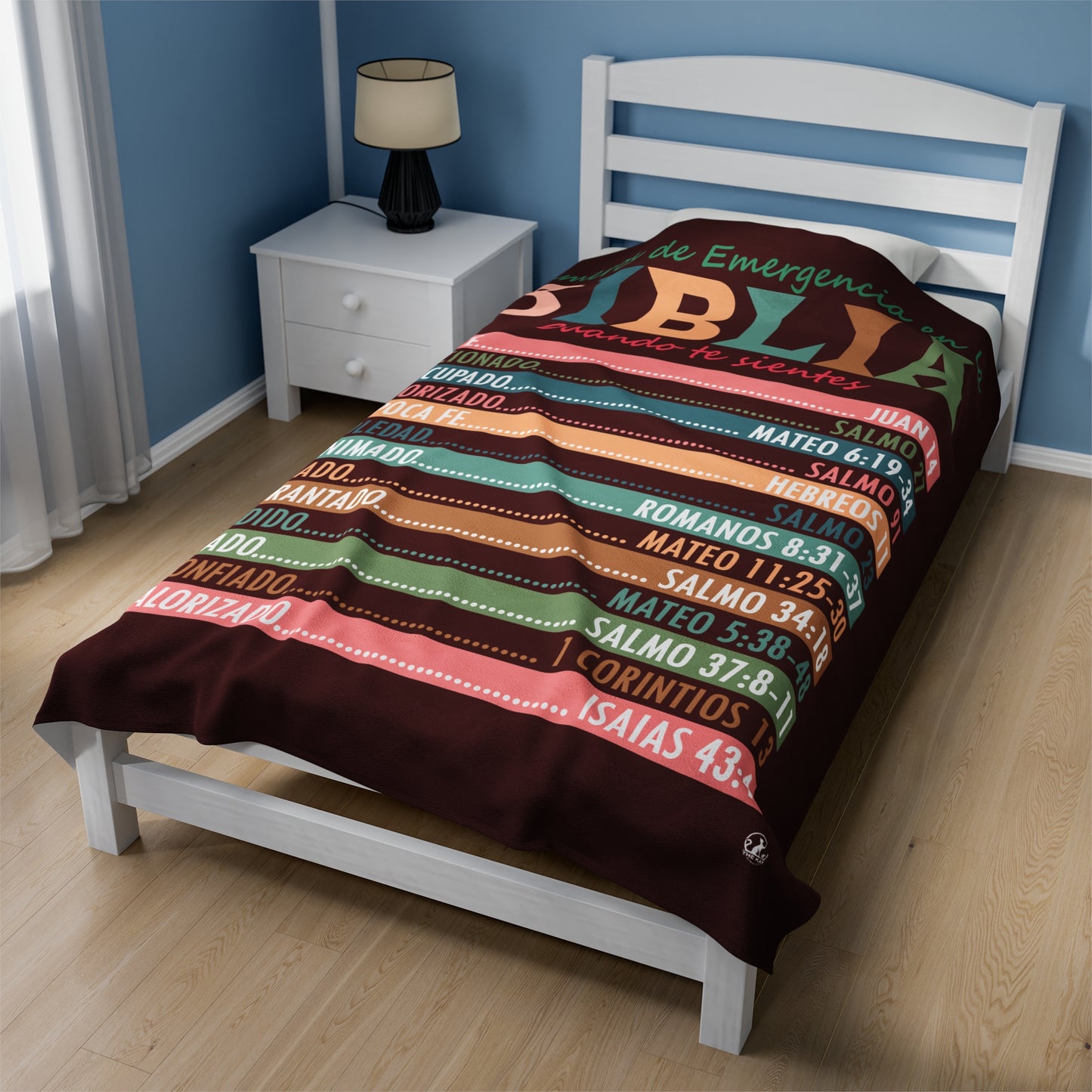 Plush Blanket - Bible Emergency Numbers Maroon (Spanish)