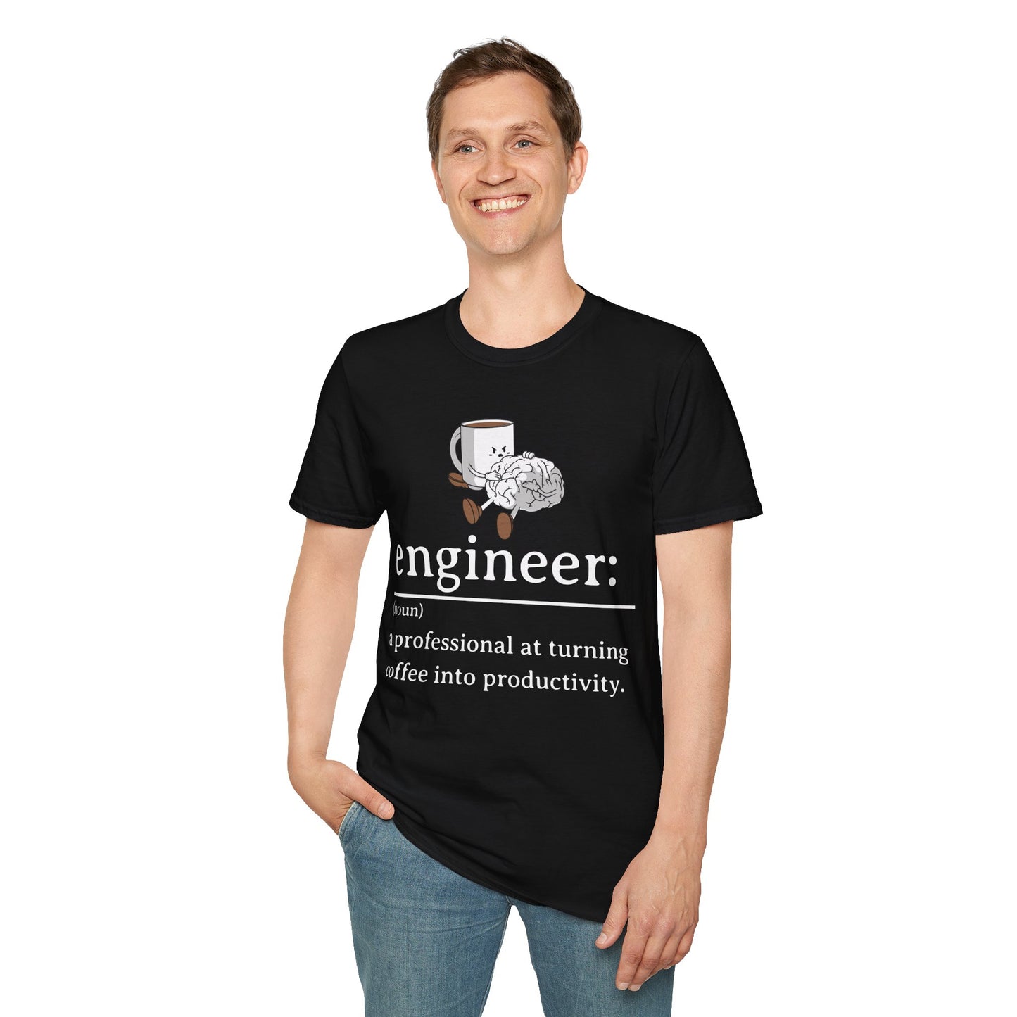 T-Shirt - engineer: " a professional at turning coffee into productivity"