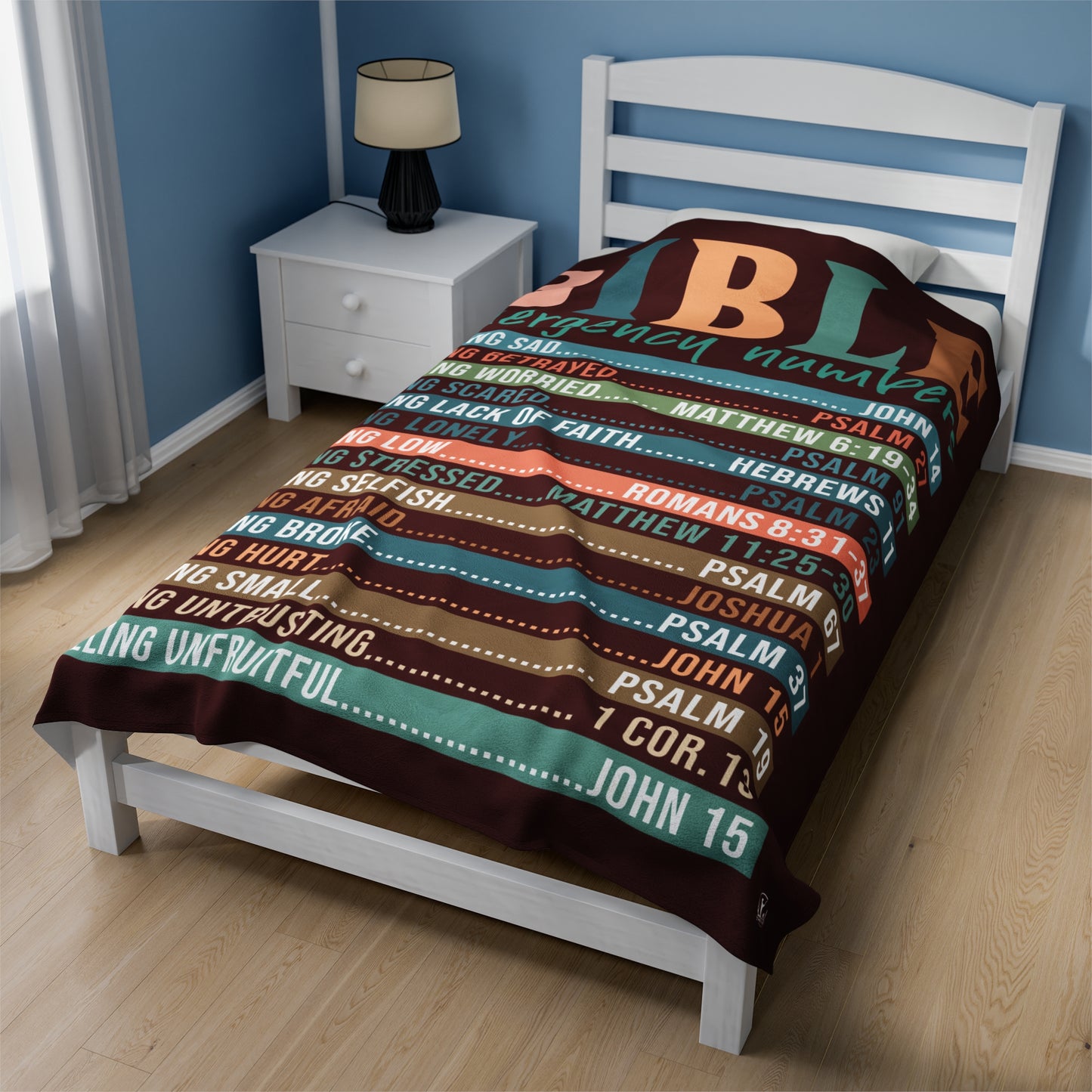 Plush Blanket - Bible Emergency Numbers Maroon