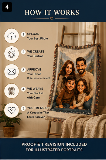 How personalized woven blanket ordering and artwork approval works