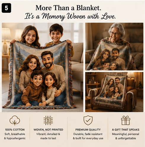Personalized woven blanket meaningful family gift lifestyle