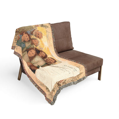 Personalized Christian Family Woven Blanket | Custom Photo & Bible Verse