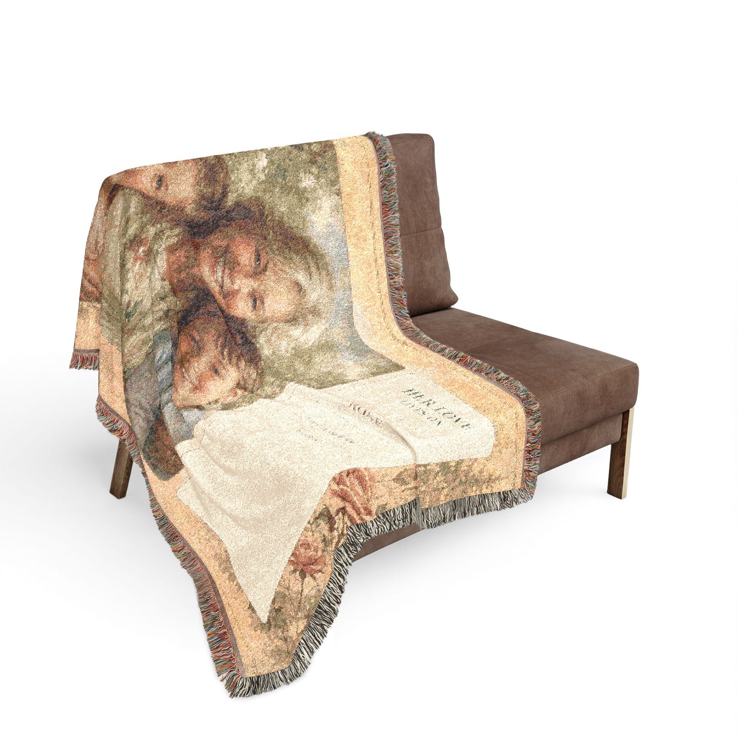 Personalized Nana Photo Woven Blanket | Grandchildren Portrait & Bible Verse Gift