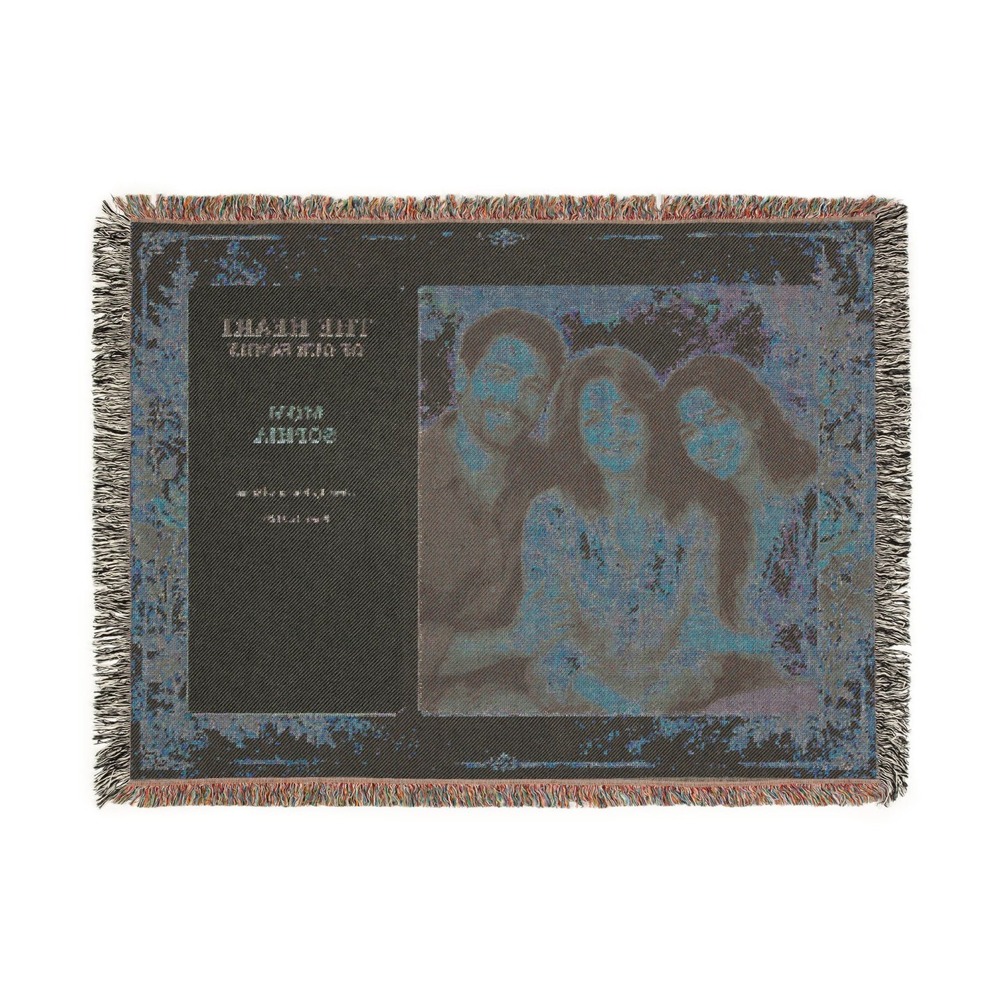 Personalized Mom Photo Woven Blanket | Custom Family Portrait & Bible Verse Gift