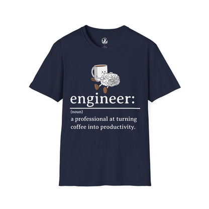 T-Shirt - engineer: " a professional at turning coffee into productivity"