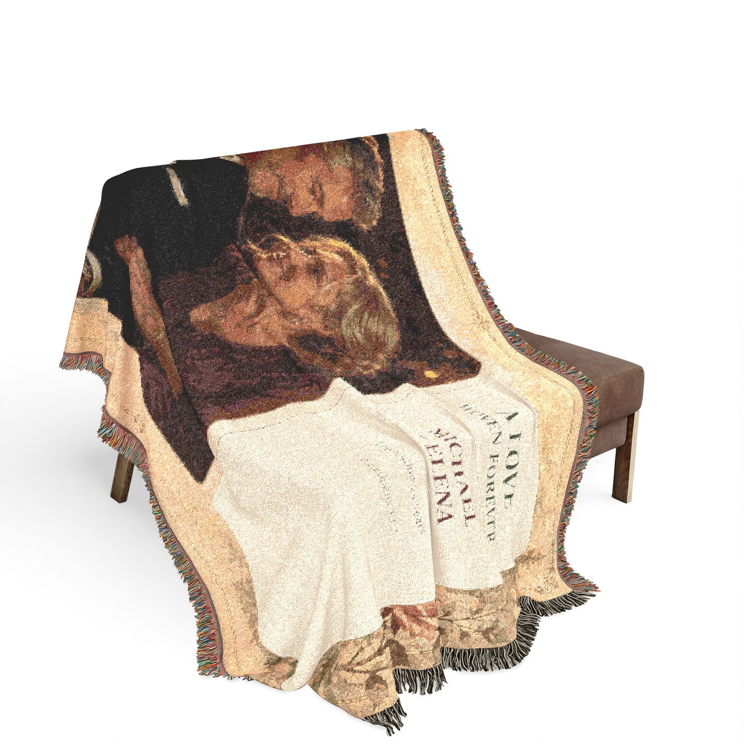 Personalized Anniversary Photo Woven Blanket | Custom Couple Portrait Gift