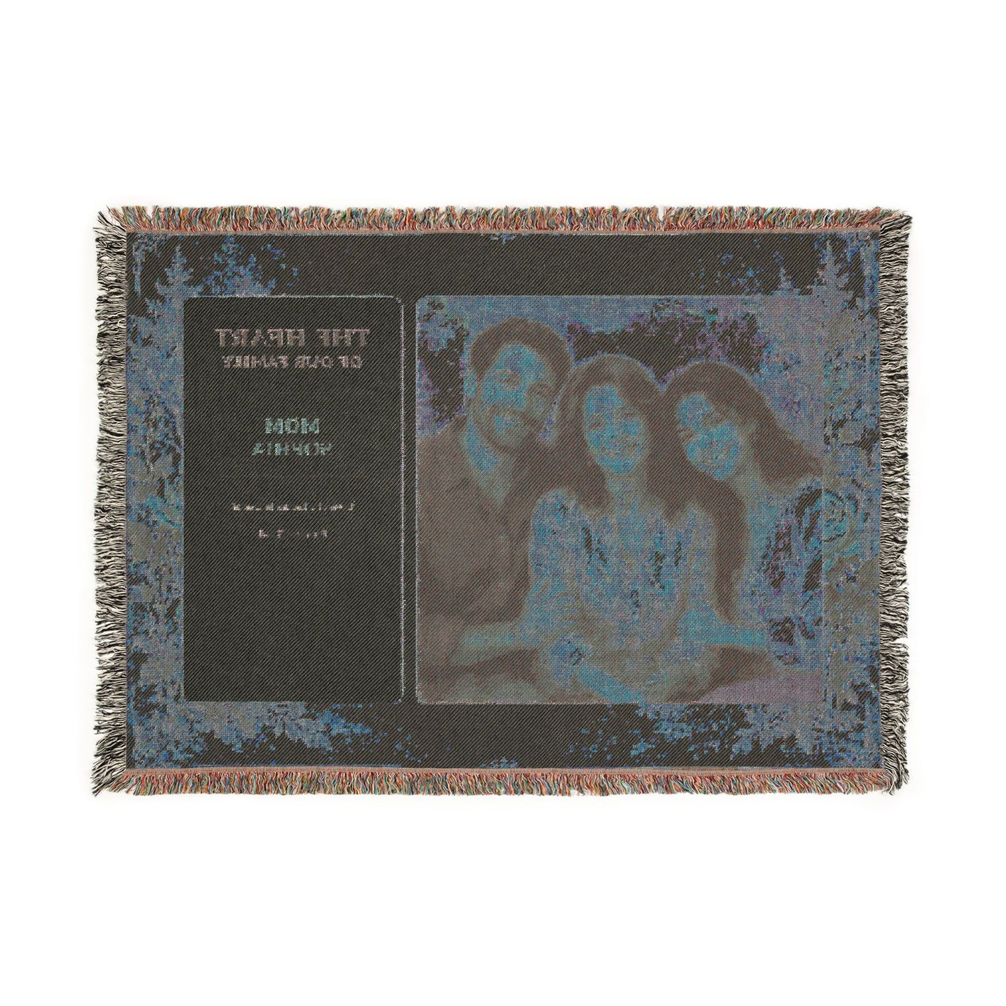Personalized Mom Photo Woven Blanket | Custom Family Portrait & Bible Verse Gift