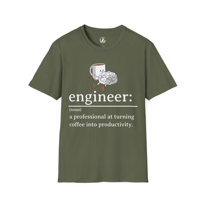 T-Shirt - engineer: " a professional at turning coffee into productivity"