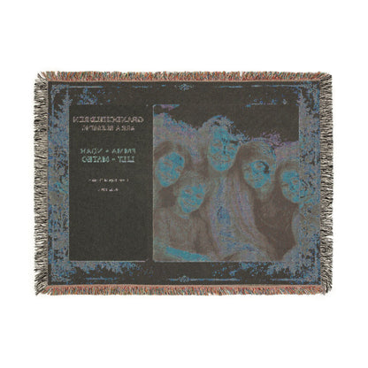 Personalized Grandchildren Photo Woven Blanket | Custom Grandkids Portrait Gift