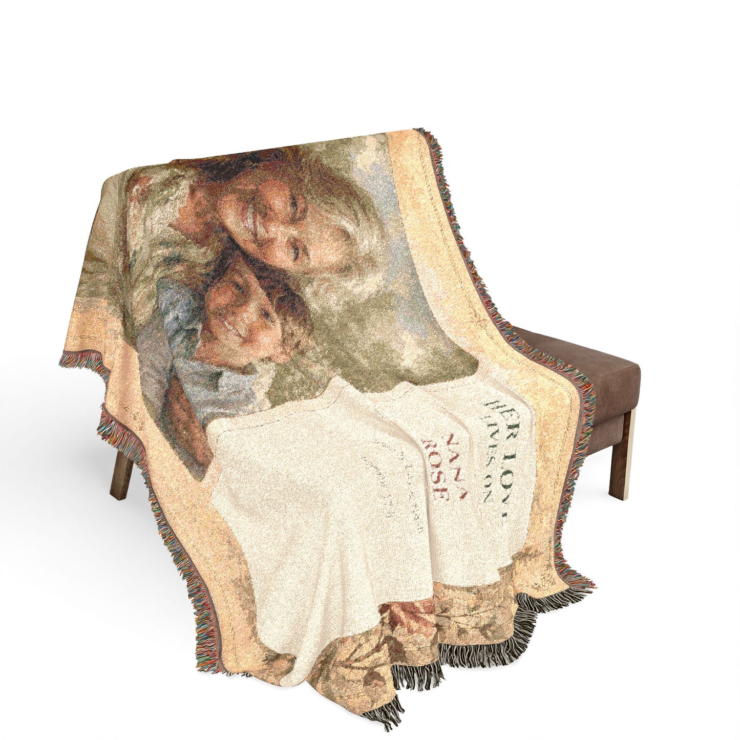 Personalized Nana Photo Woven Blanket | Grandchildren Portrait & Bible Verse Gift