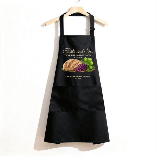 Personalized Taste and See Kitchen Apron | Psalm 34:8