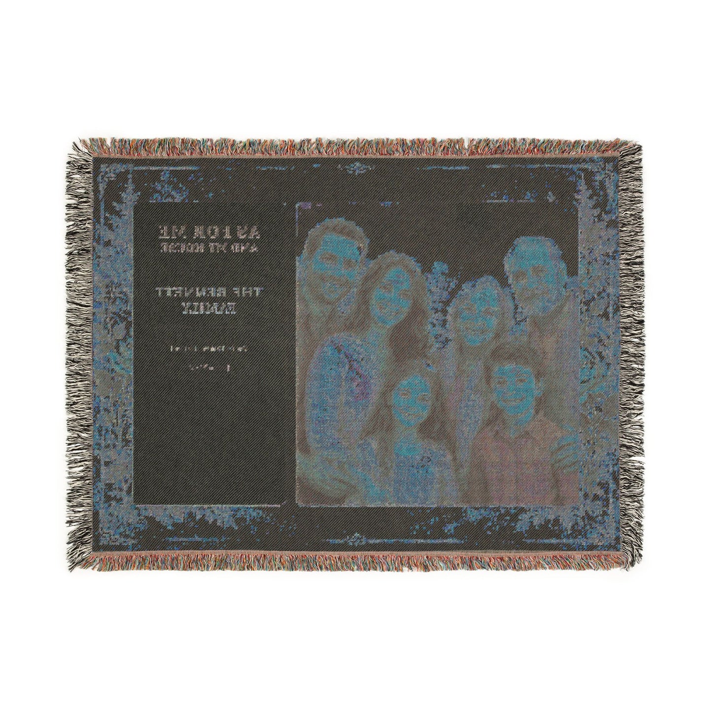 Personalized Christian Family Woven Blanket | Custom Photo & Bible Verse
