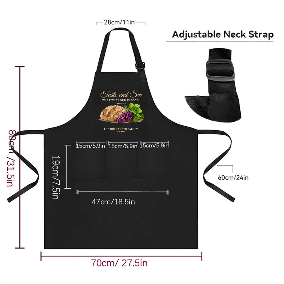 Personalized Taste and See Kitchen Apron | Psalm 34:8