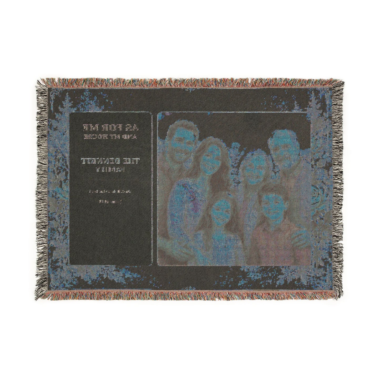 Personalized Christian Family Woven Blanket | Custom Photo & Bible Verse