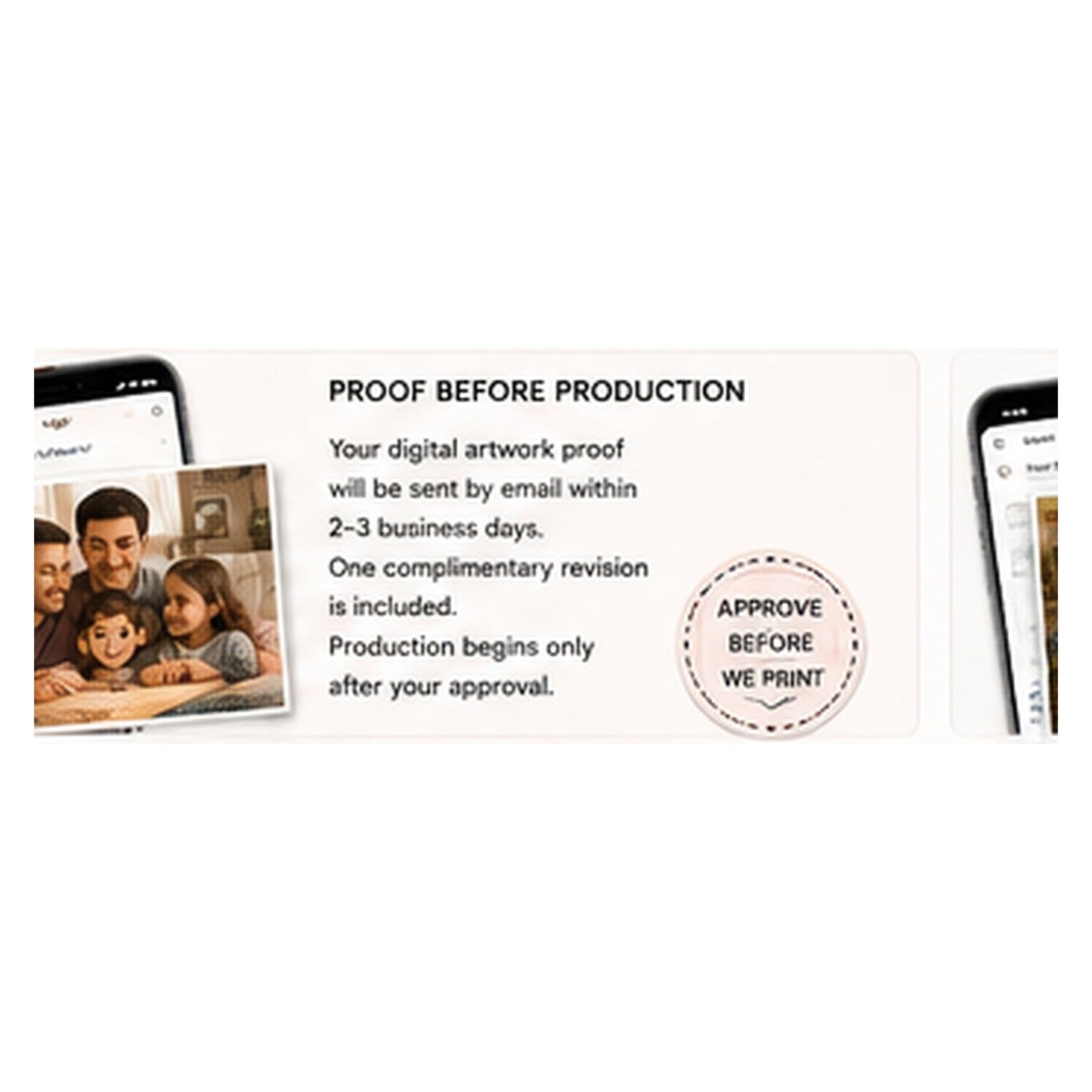 Daughter personalized blanket proof approval process before production