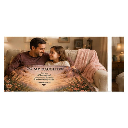 Personalized Daughter woven blanket lifestyle mockup