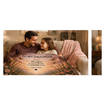 Personalized Daughter woven blanket lifestyle mockup