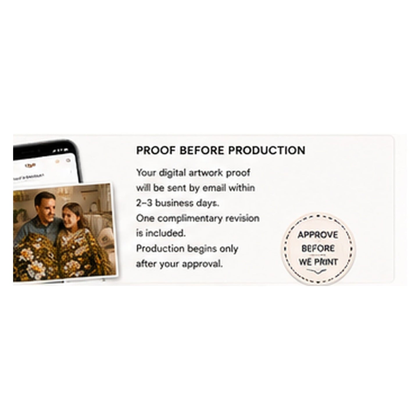 Granddaughter personalized blanket proof approval process before production