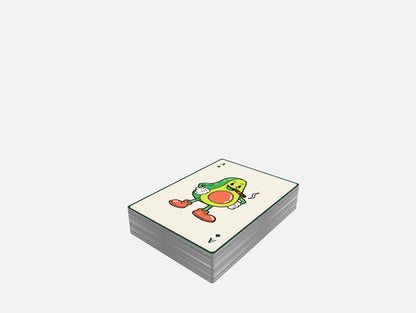 Stack of custom printed poker-size playing cards with a personalized company logo