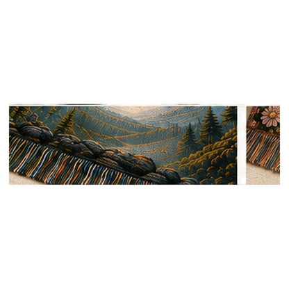 Close-up detail of personalized Son woven blanket texture and fringe