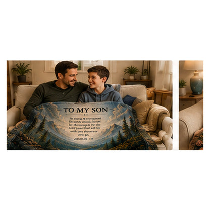 Personalized Son woven blanket lifestyle mockup
